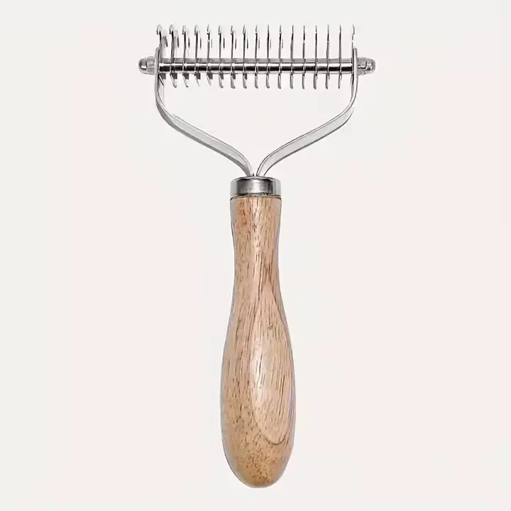 Dual-Sided Pet Grooming Brush For Dogs & Cats Stainless Steel Deshedding Dematting Comb 