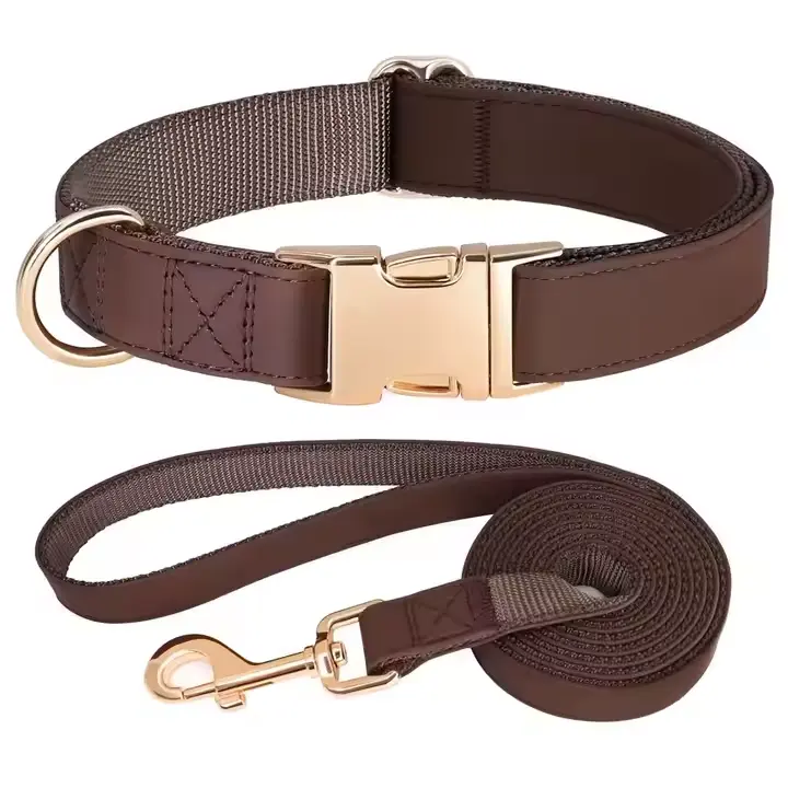 Dog Collar And Lead Small Medium Size Bright Solid Colors Best Material Soft Nylon Dog Collar, Leash Set 