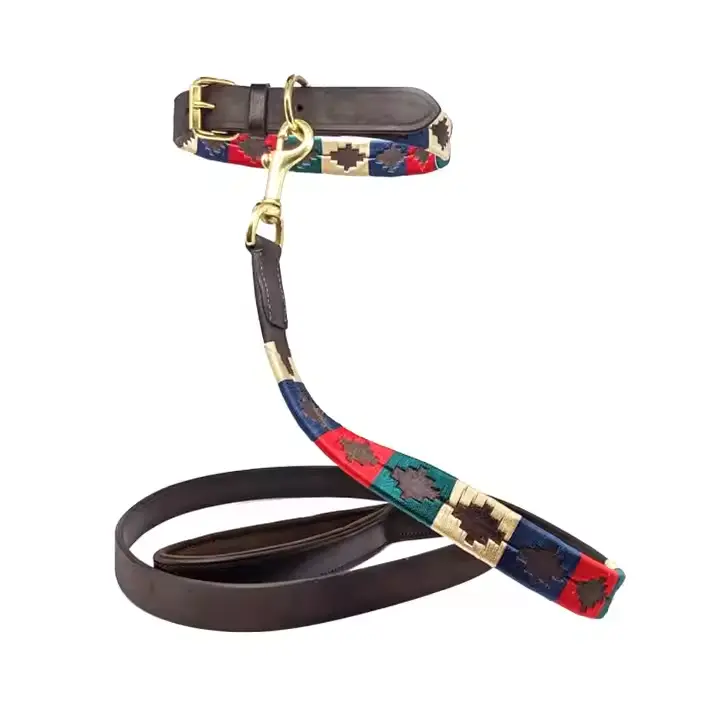 Dog Collar And Lead Sets Hot Sale Made In Pakistan Multi Color New Arrival PU Leather Material Dog Collar