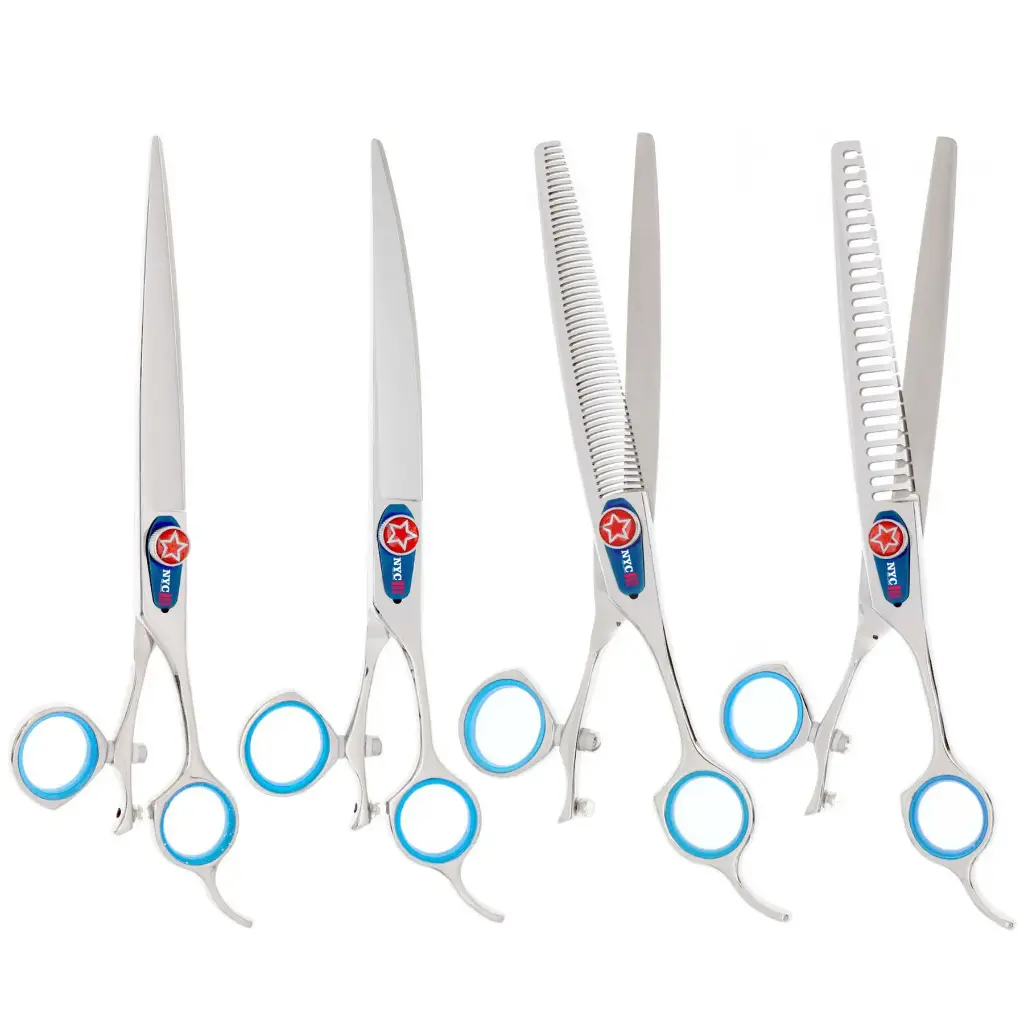 4 PC 7.5″ BEP602 STAR SPANGLED SWIVEL PET GROOMING KIT