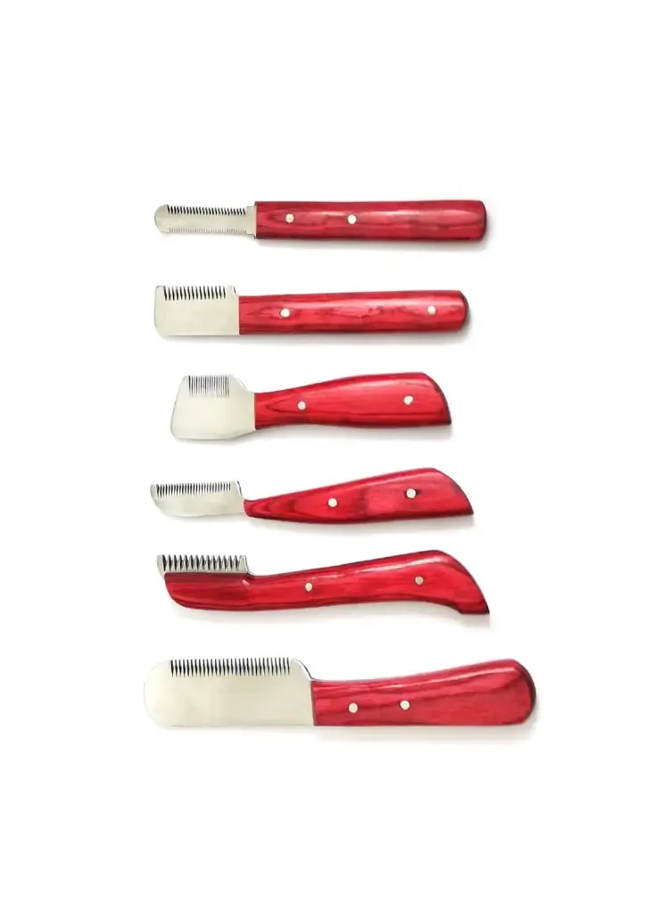 6 pcs Wholesale Customized Striping Knives with Wooden Handle Professional Pet Grooming Products