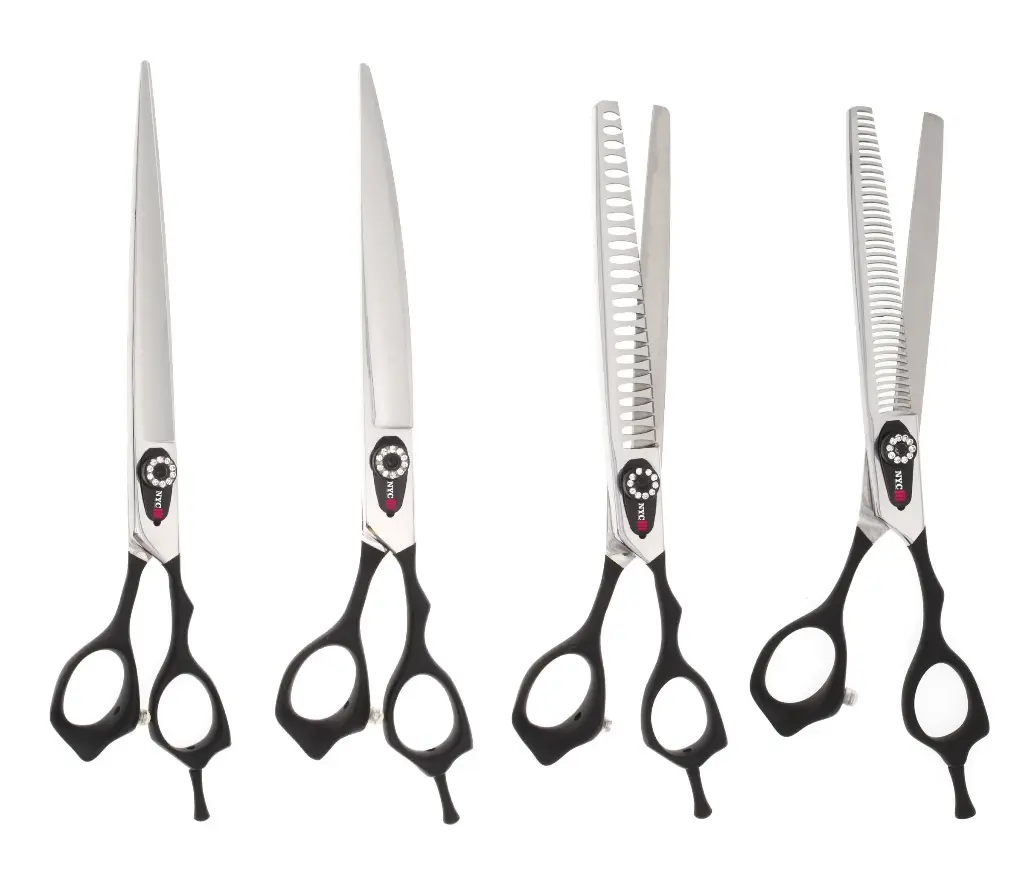 4 PC 8″ P16 BLACK GROOMING SHEAR KIT