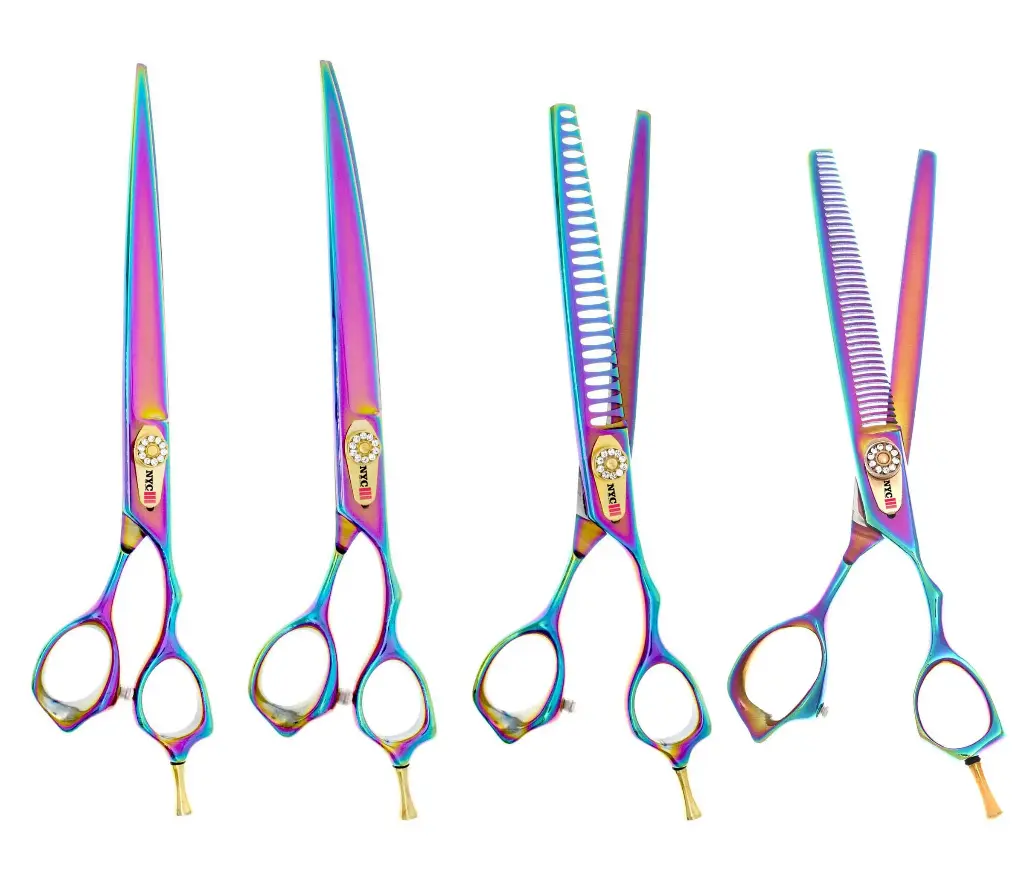 4 PC 8″ BEP21 RAINBOW 44 TOOTH GROOMING KIT