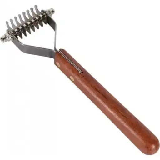 Undercoat Dematting Grooming Pet Hair Comb Double Sided Wooden Handle Pet Knot Rake Comb 