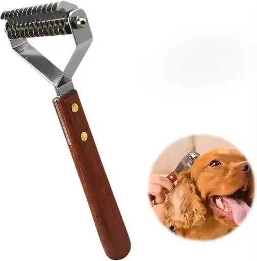 Pet Undercoat Dematting Comnbs for Dogs and Cats Grooming Tool Wooden Handle Pet Hair Grooming Combs 