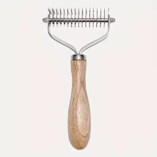 Dual-Sided Pet Grooming Brush For Dogs & Cats Stainless Steel Deshedding Dematting Comb 