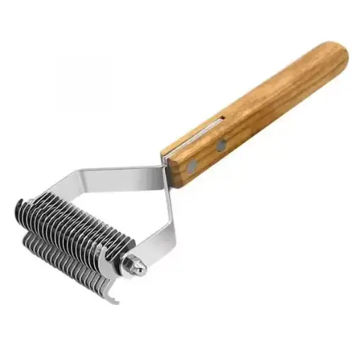 Dematting Dog Double Sided Grooming Comb Stainless Steel Long Handle Steel Open Knot Comb 