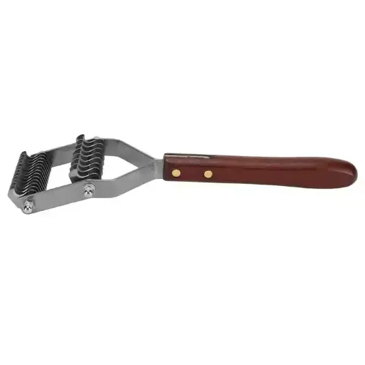 Dog Undercoat Dematting Comb Rounded Teeth Curved Edges Blunt Blade Dematting Combs For Pets 