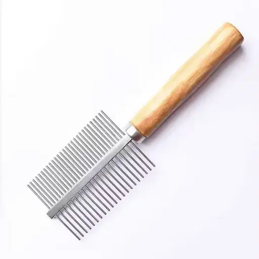 Pet Double Sided Flea Comb Stainless Steel Wood Handle Cat and Dog Pet Grooming Combs 