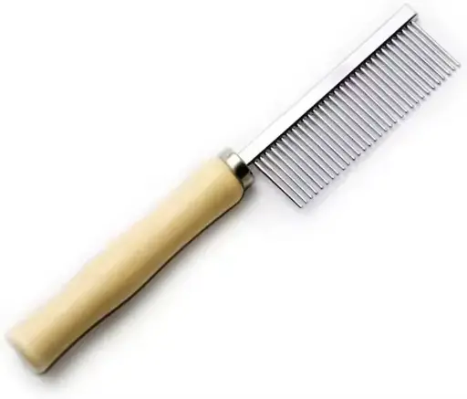 Pet Grooming Comb for Cat Dog Wooden Handle Single Sided Stainless steel Pet Grooming Comb 