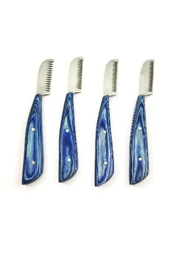 Wholesale Customized Striping Knives with Wooden Handle Professional Pet Grooming Products