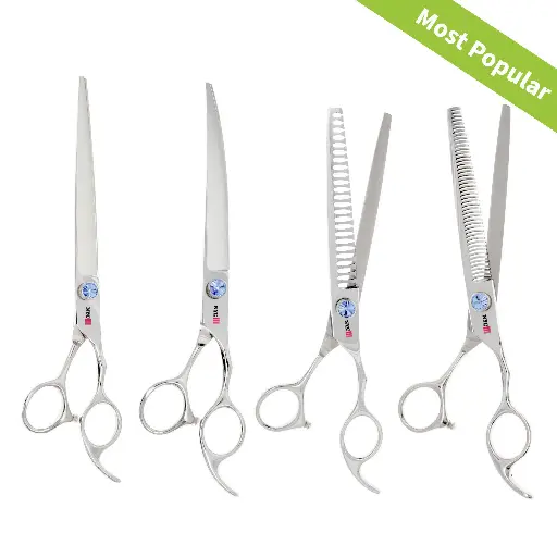 4 PC PLQ SILVER PROFESSIONAL GROOMING SHEAR KIT