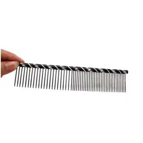Pet Grooming Comb Stainless Steel Straight Comb Single Row Dog Cat Hair Greyhound Comb 