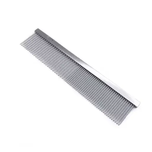 stainless steel greyhound comb pet hair grooming comb with long steel teeth 