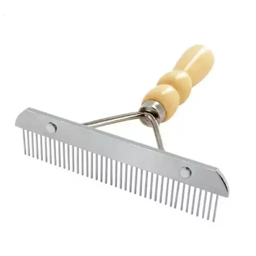 Wooden Handle Pet Grooming Comb Rake Dogs Hair Brush Stainless steel Teeth Pet Hair Grooming Combs