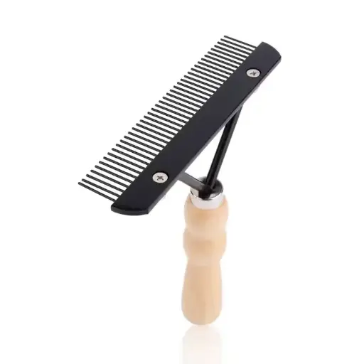 Long Tooth Undercoat Dog Rake Anti-Slip Wood Handle Grooming Rake Steel Dog Comb 